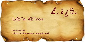 Lám Áron névjegykártya